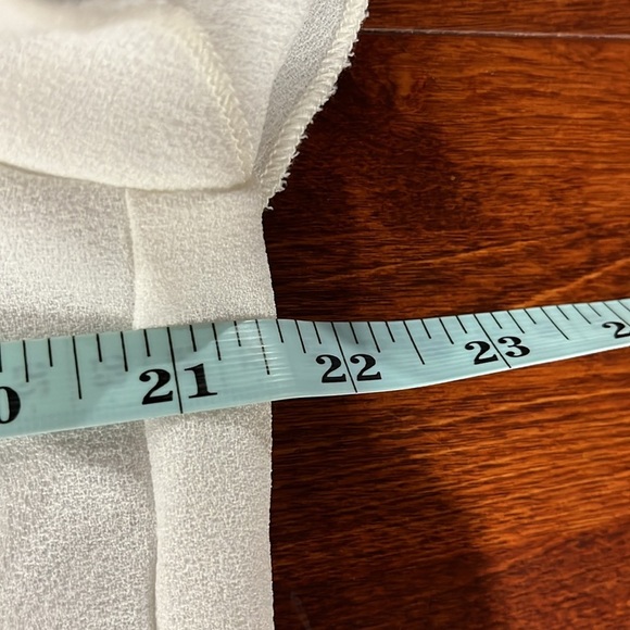 Ces Femme Womens Babydoll Top White Gold Flutter Sleeves Peplum Hem Square Neck - Picture 9 of 11